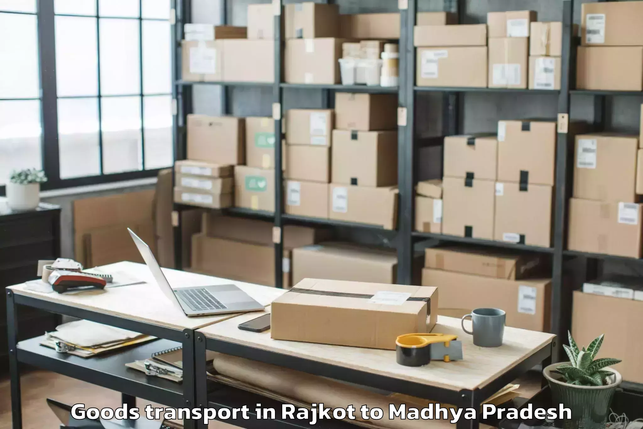 Hassle-Free Rajkot to Maharajpur Goods Transport